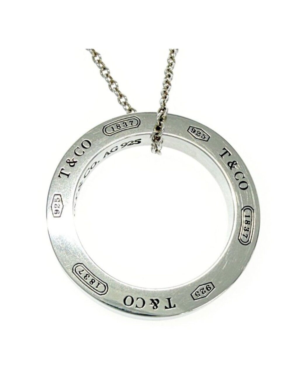 Tiffany & Co Silver 1837 Open Circle Necklace